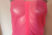 Neon pink tube transparent top size M UK10/12 EU38/40 Free post