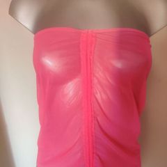Neon pink tube transparent top size M UK10/12 EU38/40 Free post