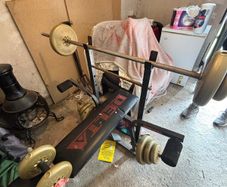 Delta Weight Bench, Barbell & 31.6kg Weights