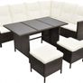 _Poly Rattan Garden Furniture 8 Seater Lounge Set Brown Dining Set Image 7