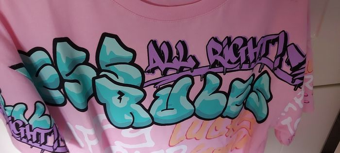 Girls Top Graffiti T-shirt 13-14yrs From Zara-new!
