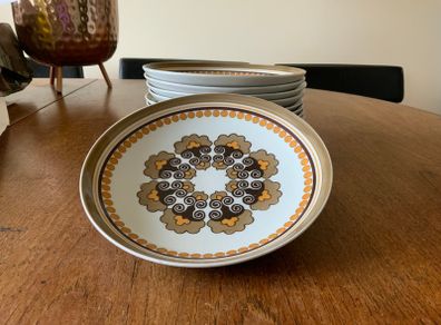 11 x Vintage Plates / Pasta Dishes Mid-Century Vintage Polovi Germer