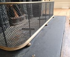 Antique Georgian brass and wirework fender large