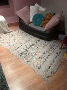 Off white Aztec print design rug