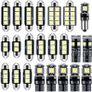 23PCS LED Car Bulbs T10 Interior Car Lights LED Bulbs 5050 W5W 6500K Canbus Error Free LED Bulbs Kit with Decoding Light for Car Interior Dome Map Door Courtesy License Plate Lights 8 Models White Image 2