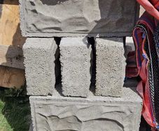30 x 4 inch solid rock face concrete blocks