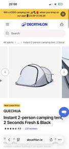 Two man pop up fresh & black tent