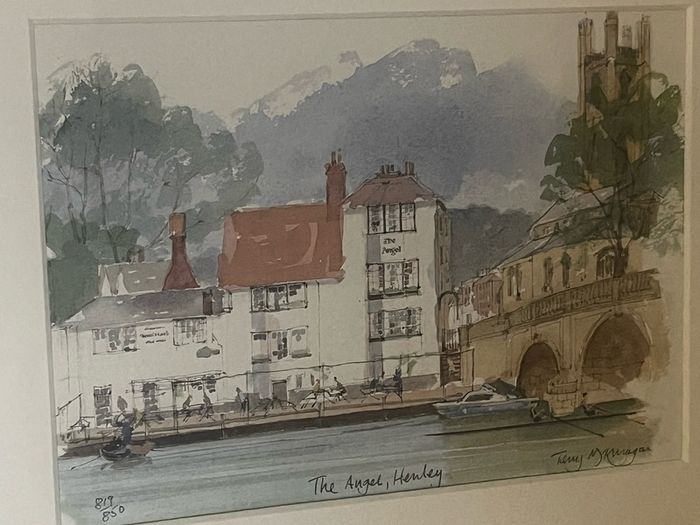 Terry McKivragan RI Limited Edition Framed Print 'The Angel, Henley' (88/850)