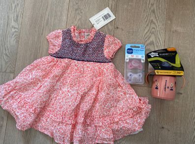 Mamas &papas dress, soothers and cup