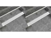 Linear Shower Drain 2 pcs Wave 930x140 mm Stainless Steel