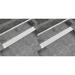 Linear Shower Drain 2 pcs Wave 930x140 mm Stainless Steel