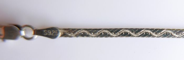 Vintage 925 Sterling Silver 16" Necklace Flat Chain 3.1 grams