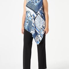 HUGO BOSS Women's Blouse Top Casanda, Open Style 981, Blue, Size EU 46 / XXL