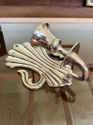 Antique Silver Colour Art Deco Style Retro Decor Scallop Shell Candle Sconce 1920s