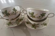 Vintage Arklow Pottery Ironstone Soup Bowls &amp; Saucers x4