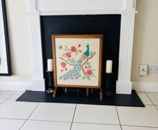 Vintage fire screen. Converts to coffee table