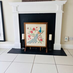 Vintage fire screen. Converts to coffee table