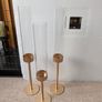 6 gold hurricane candle holders Image 2