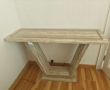 Travertine console table