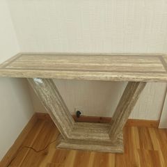 Travertine console table