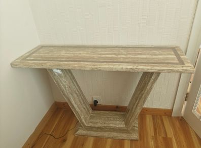 Travertine console table
