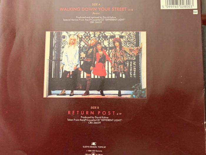 The Bangles Walking Down Your Street 1986 UK 7inch Vinyl Special Fold-Out Sleeve