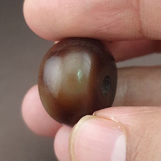 Vintage Natural Pattern Sulemani Tire Shape Agate Bead Amulet