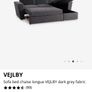 Sofa Bed Couch L shape Dark Grey Image 5