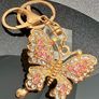 Keychain with White, Pink & Multi Colour Austrian Crystal Image 3