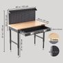 Workbench Adjustable Height 28-39.5" Work Bench For Garage Oak Plank & Carbon Steel Heavy Duty Workbench 2000lbs Weight Capacity Bench top Size 48x24" Hardwood Workbench 3m Cable 30 Hooks Image 4