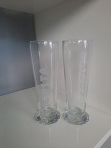 2 tall Costa glasses