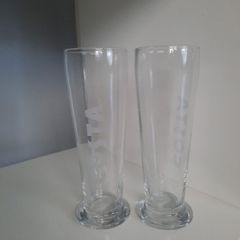 2 tall Costa glasses