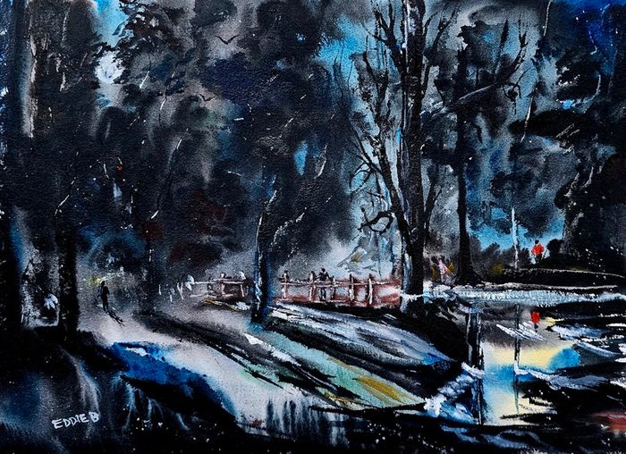 late forest meeting watercolour