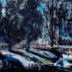 late forest meeting watercolour