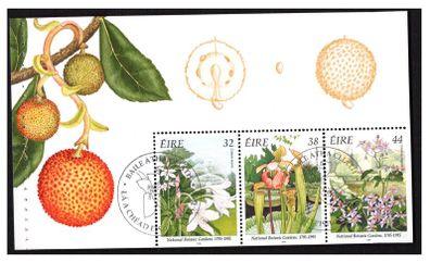 1995 Ireland Bicentenary of National Botanic Gardens, Glasnevin Stamp Booklet Pane  with First Day of Issue Cancel. (Hibernian HP80)