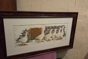 Vintage Cross Stitch "Gaggle of Geese" Framed