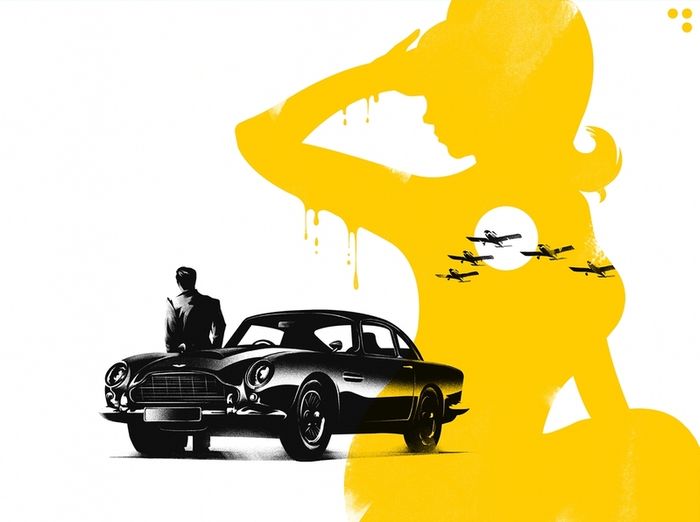 James Bond DB5 Lyndon Willoughby Bottleneck Gallery Print 98 of 100 Sold Out