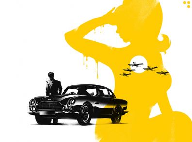 James Bond DB5 Lyndon Willoughby Bottleneck Gallery Print 98 of 100 Sold Out