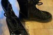 Dunnes black patent boots