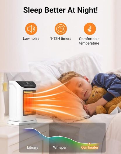 1800W Electric Heater, Portable Ceramic Space Heater with ECO Mode, Small Energy Efficient Room Heater 70Oscillation, Remote Control, Quiet Fan Heater, Overheat & Tipping Protection