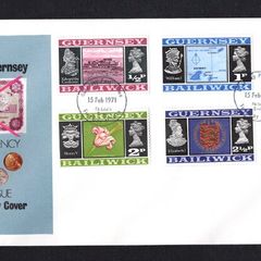 1971 Guernsey Decimal Currency Definitive Issue Definitive Stamp 3 First Day Covers  (FDC)