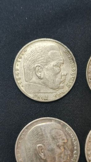 Complete Set - Germany 2 Reichsmark 1937 - All Mint Marks A,D,E,F,G,J