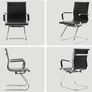 Set of 2 PU Leather Conference Chairs with Chrome Frame Image 5