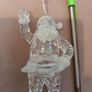 Clear snowy Santa christmas bauble Image 2