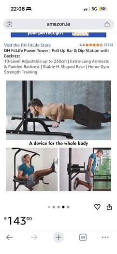 DH FitLife Power Tower | Pull-Up Bar & Dip Station (Like New!)