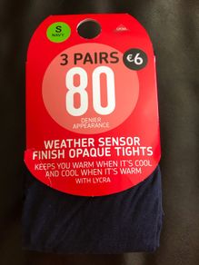 Pennys girls navy 80 denier tights size small