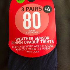 Pennys girls navy 80 denier tights size small