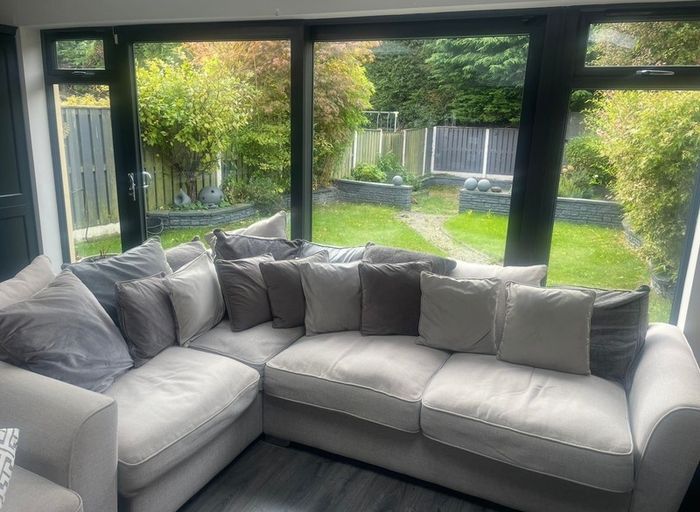 Grey Corner Sofa and Chair