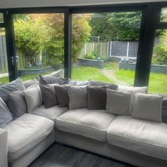 Grey Corner Sofa and Chair