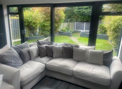 Grey Corner Sofa and Chair